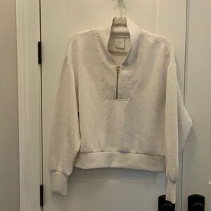 Varley Half-Zip Sweatshirt Size Small Cream